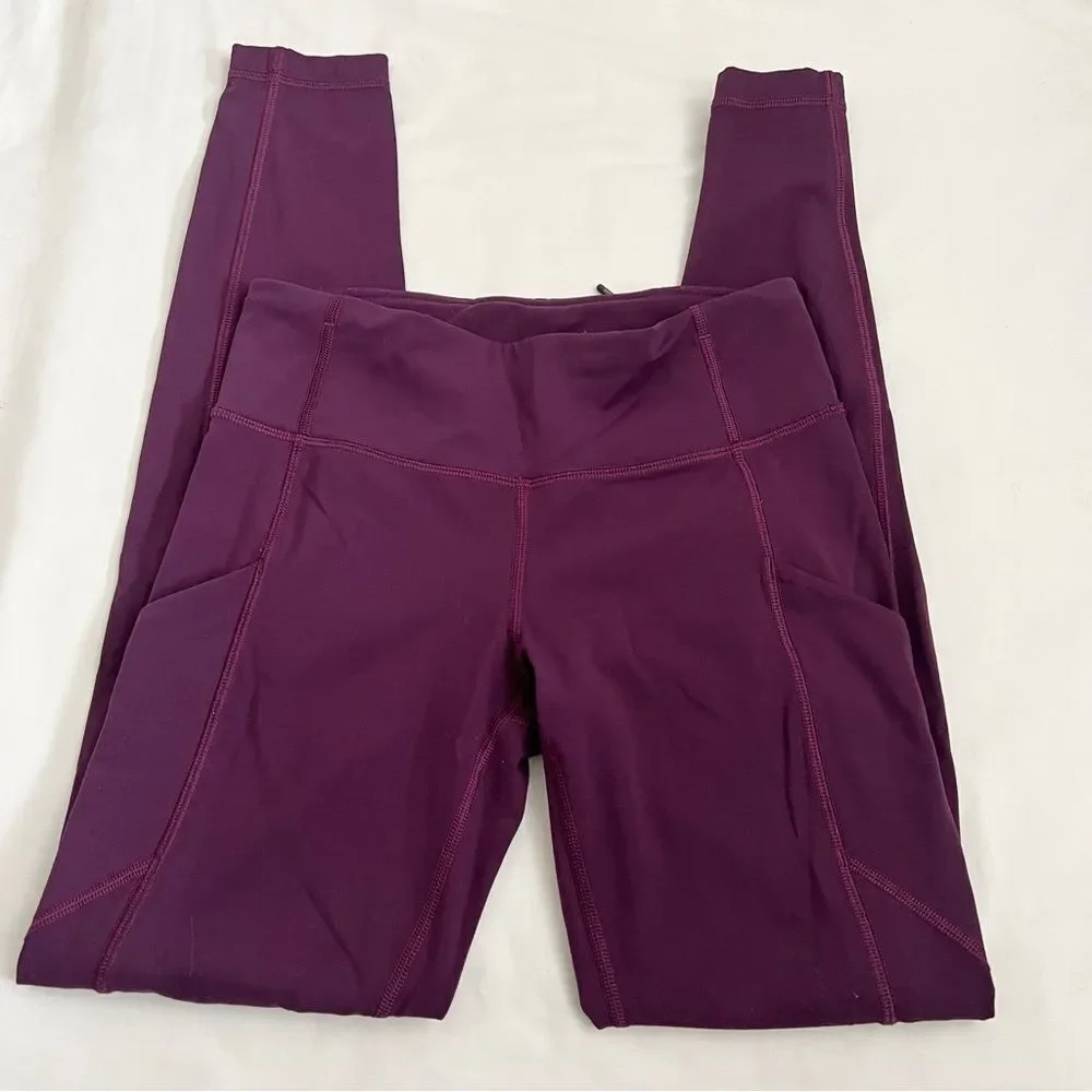 Lululemon leggings purple women’s size 4 pockets drawstring